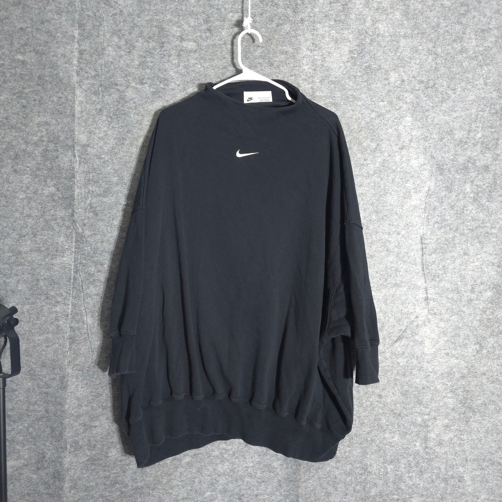 Nike Phoenix Fleece Sweatshirt Womens XXL Black DQ5765 Oversized Center Swoosh